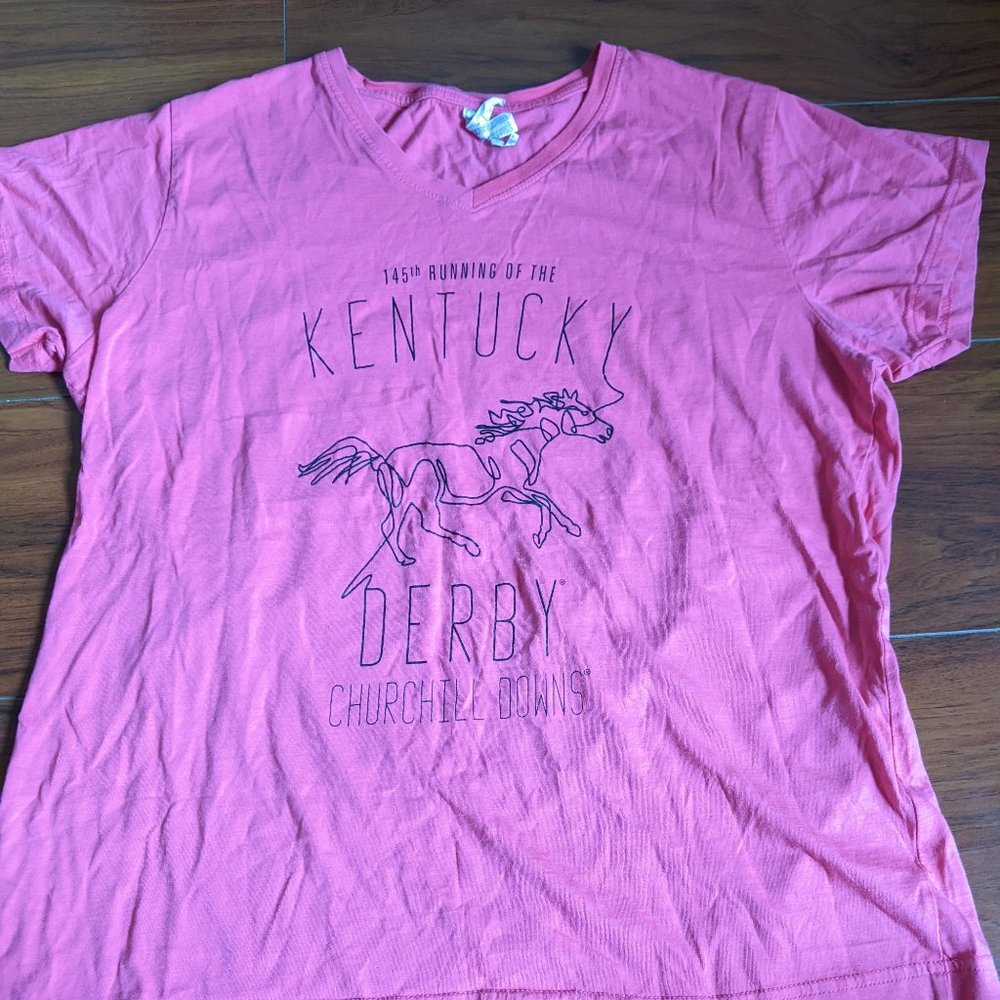 145th Kentucky Derby Women's Pink T-shirt Size XL